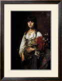Flower Girl Poster by Alexei Alexeivich Harlamoff