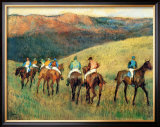 Racehorses in a Landscape Prints by Edgar Degas