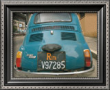 Back View of Blue Car Poster by Nelson Fiqueredo