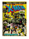 Marvel Comics Retro: The X-Men Comic Book Cover 96, Fighting the Night Demon (aged) Prints