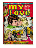 Marvel Comics Retro: My Love Comic Book Cover 18, Kissing, Love on the Rebound (aged) Art