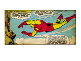 Marvel Comics Retro: The Invincible Iron Man Comic Panel, Flying (aged) Prints