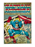 Marvel Comics Retro: Captain America Comic Panel; Smashing through Window (aged) Print