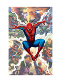 Spider-Man, Green Goblin, Sandman, Electro, Doctor Octopus, Mysterio, and Vulture Fighting in City Posters