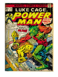 Marvel Comics Retro: Luke Cage, Power Man Comic Book Cover 29, Fighting Mr. Fish (aged) Posters