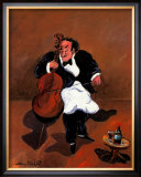 Cellist with Red Wine Print by Guy Buffet