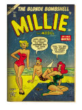 Marvel Comics Retro: Millie the Model Comic Book Cover #45, in Bathing Suit, at the Beach (aged) Posters