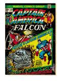Marvel Comics Retro: Captain America Comic Book Cover 178, with the Falcon (aged) Print