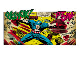 Marvel Comics Retro: Captain America Comic Panel, Fighting, Phase 1, So Far So Good! (aged) Kunstdrucke