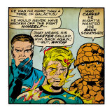 Marvel Comics Retro: Fantastic Four Comic Panel, Mr. Fantastic, Invisible Woman, Thing (aged) Poster