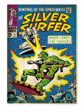 Marvel Comics Retro: Silver Surfer Comic Book Cover #2, Fighting, When Lands the Saucer! (aged) Zdjęcie Marvel Comics Retro: Silver Surfer Comic Book Cover #2, Fighting, When Lands the Saucer! (aged) Zdjęcie