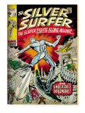 Marvel Comics Retro: Silver Surfer Comic Book Cover 18, Against the Unbeatable Inhumans! (aged) Poster