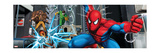 Spider-Man, Kraven the Hunter, Shocker, and Doctor Octopus Fighting in the City Poster