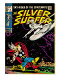 Marvel Comics Retro: Silver Surfer Comic Book Cover 4, Thor (aged) Affiche