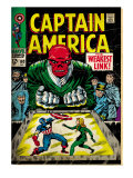 Marvel Comics Retro: Captain America Comic Book Cover 103, Red Skull, the Weakest Link (aged) Art
