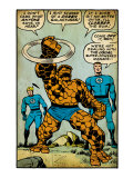 Marvel Comics Retro: Fantastic Four Comic Panel, Thing, Mr. Fantastic, Human Torch (aged) Poster