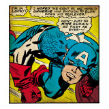 Marvel Comics Retro: Captain America Comic Panel, Monologue, I'm in Luck! (aged) Posters