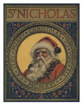 Illustration Of Santa Claus Portrait Prints by Norman Price