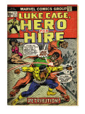 Marvel Comics Retro: Luke Cage, Hero for Hire Comic Book Cover 14, Fighting Big Ben (aged) Posters