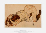 Kneeling Girl, Resting on Both Elbows, c.1917 Art par Egon Schiele