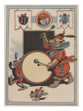 Bear Playing A Drum In Circus Prints by Constance Winter
