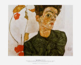 Self Portrait with Chinese Lanterns, c.1912 Affiches par Egon Schiele