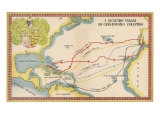 The Four Voyages Of Christopher Columbus Affiches par Beryl Tumiati