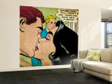 Marvel Comics Retro: Love Comic Panel, Kissing (aged) Fototapete – groß