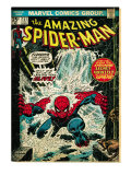 Marvel Comics Retro: The Amazing Spider-Man Comic Book Cover 151, Flooding (aged) Art