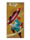 Marvel Comics Retro: Captain America Comic Panel, Throwing Shield (aged) Plakaty