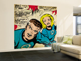 Marvel Comics Retro: Fantastic Four Comic Panel, Mr. Fantastic, Invisible Woman (aged) Wall Mural – Large Marvel Comics Retro: Fantastic Four Comic Panel, Mr. Fantastic, Invisible Woman (aged) Wall Mural – Large