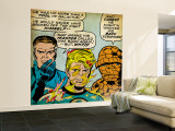 Marvel Comics Retro: Fantastic Four Comic Panel, Mr. Fantastic, Invisible Woman, Thing (aged) Wall Mural – Large