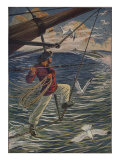 Illustration Of Canadian Brandishing Harpoon Posters by Milo Winter