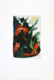 Four Foxes , Postcard to Kandinsky, c.1913 Prints by Franz Marc