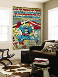 Marvel Comics Retro: Captain America Comic Panel; Smashing through Window (aged) Malowidło ścienne