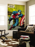 Marvel Comics Retro: Captain America Comic Panel, U.S. naval Hospital (aged) Reproduction murale géante