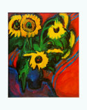Sunflowers, c.1909 Affiches par Ernst Ludwig Kirchner