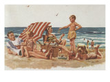 Playing At The Beach With Mom And Dad Prints