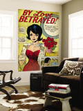 Marvel Comics Retro: By Love Betrayed Comic Panel, Evening Gown and Gloves, with Roses (aged) Wandgemälde