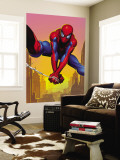Spider-Man Swinging In the City Wall Mural