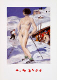Nude in Front of a Cottage Posters by Alfons Walde