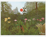 Virgin Forest with Sunset, c.1909 Lámina por Henri Rousseau Virgin Forest with Sunset, c.1909 Lámina por Henri Rousseau