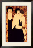 Three Women in Crimson Gold Mosaic Posters by Markert 