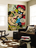 Marvel Comics Retro: Mighty Thor Comic Panel, Hercules (aged) Wall Mural