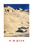 Mountain Pastures in Snow Prints by Alfons Walde