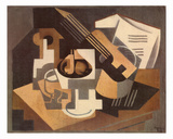 Guitare et Compotier sur une Table, c.1918 Affiches par Juan Gris