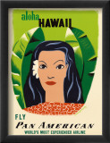 Aloha, Hawai Lámina giclée enmarcada por Edward McKnight Kauffer