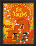 Los Angeles, Fly TWA Jets Framed Giclee Print by David Klein