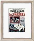 Theatre de Grand Guignol, Les 3 Masques Innrammet Giclee-trykk av Adrien Barrere Theatre de Grand Guignol, Les 3 Masques Innrammet Giclee-trykk av Adrien Barrere