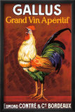 Gallus, Grand Vin Apertif Estampe encadrée